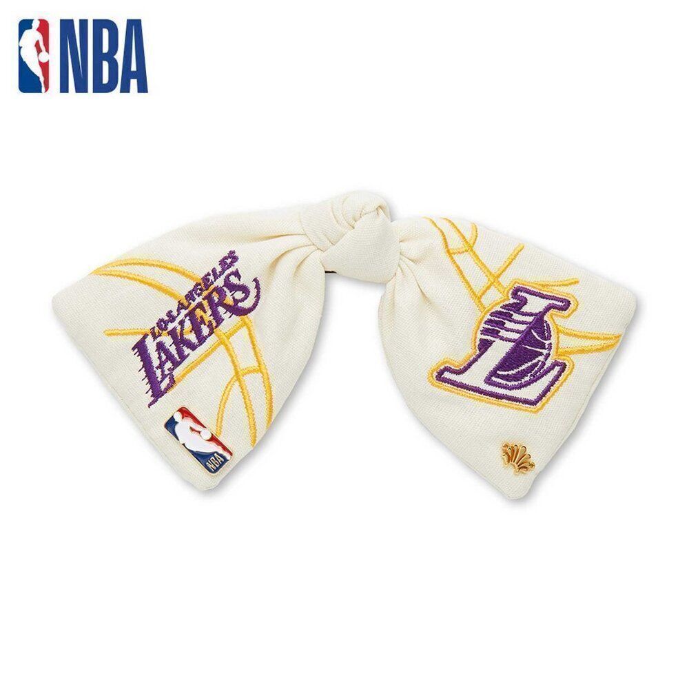 LELE SADOUGHI x LA LAKERS BASKETBALL NBA IVORY CLIP BOW BARRETTE w/BAG FAN NWT